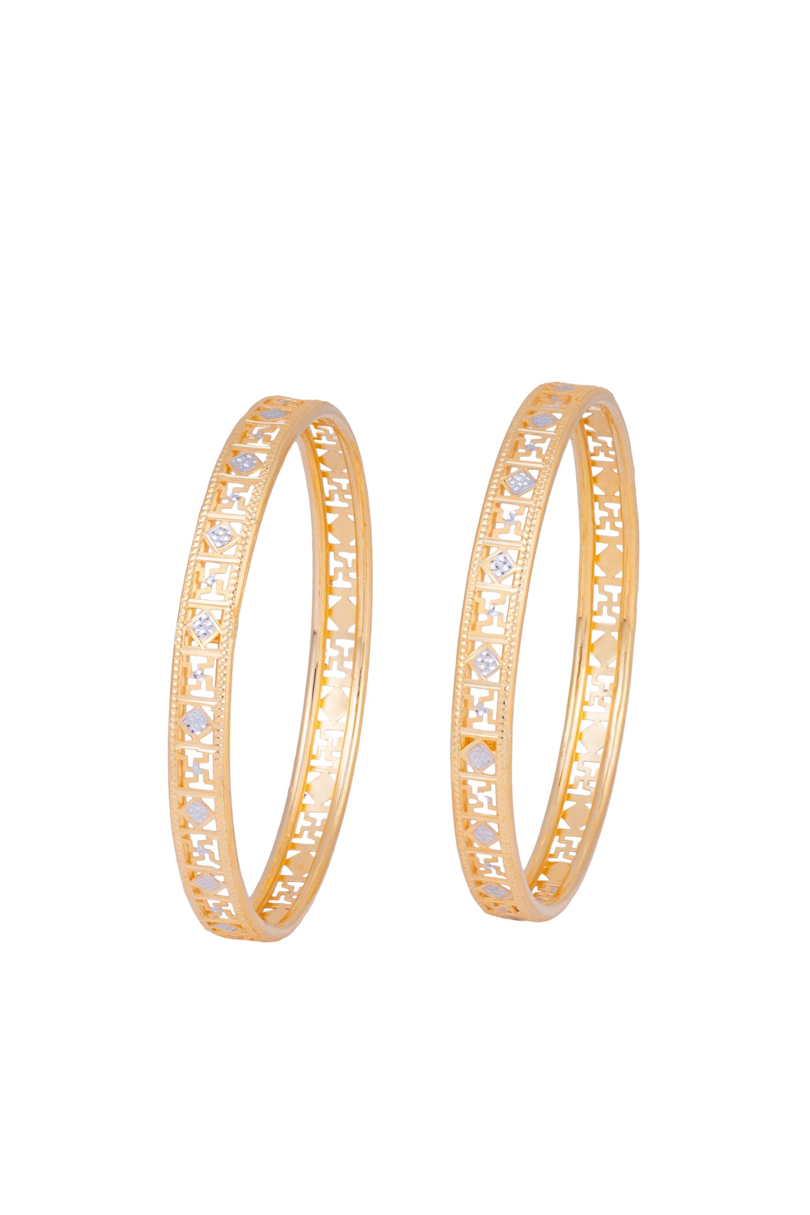 22K Gold Bangles With Swastika Design MGA- KD916/9