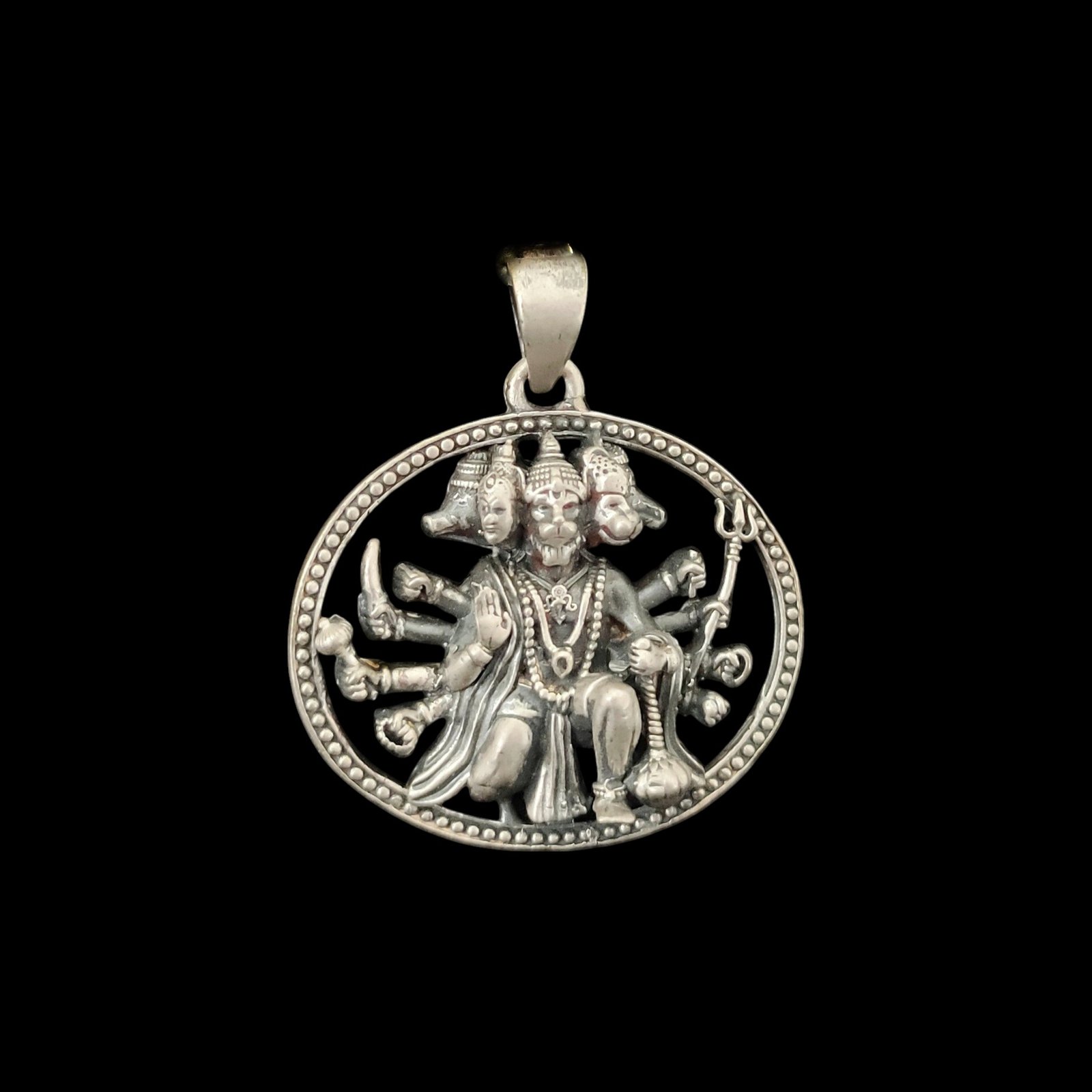 Panchmukhi Hanumanji Pendant In 925 Sterling Silver MGA - PD925/3052