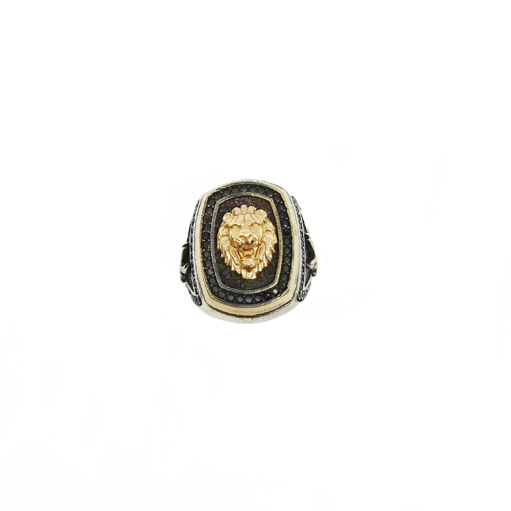 Lion & Side Sword Design Ring In 925 Sterling Silver MGA - GRS2760