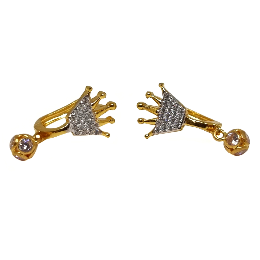 18K Gold Queen Shape Modern Earrings MGA - BLG0613