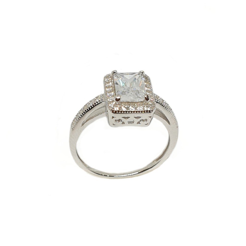 925 Sterling Silver Square Shaped Designer Ring MGA - LRS3477