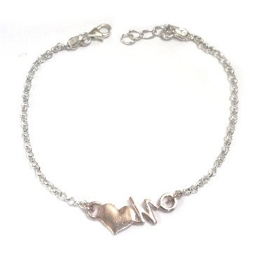 925 Sterling Silver Heartbeat Bracelet MGA - BRS0300