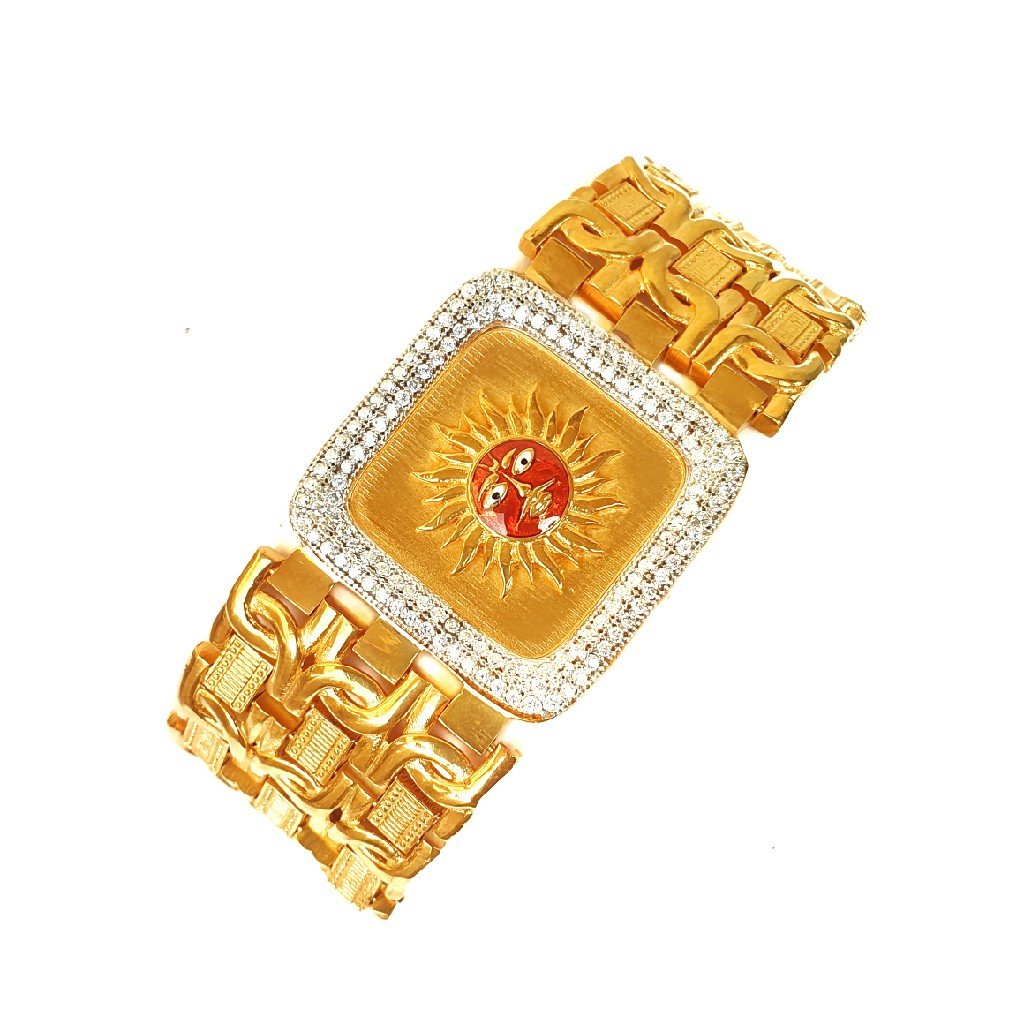 One gram gold forming surya narayan cz diamond bracelet mga - bre0025