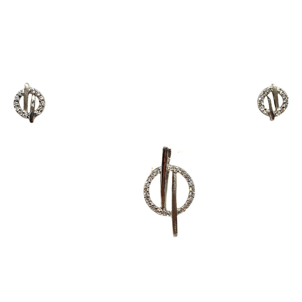 925 Sterling Silver Round Shaped Fancy Pendant Set MGA - PTS0112