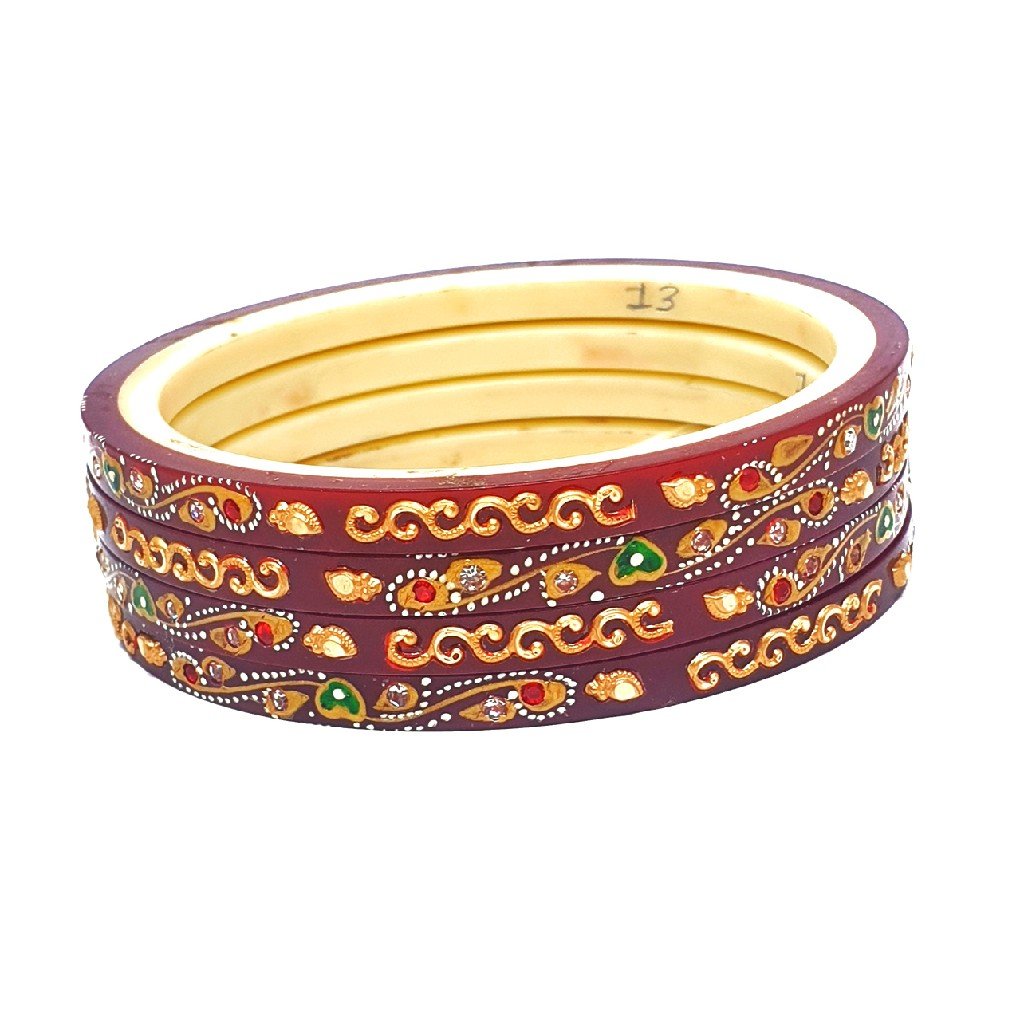 Printed Designer Chudla Bangles In 22K Gold MGA - CDG0020