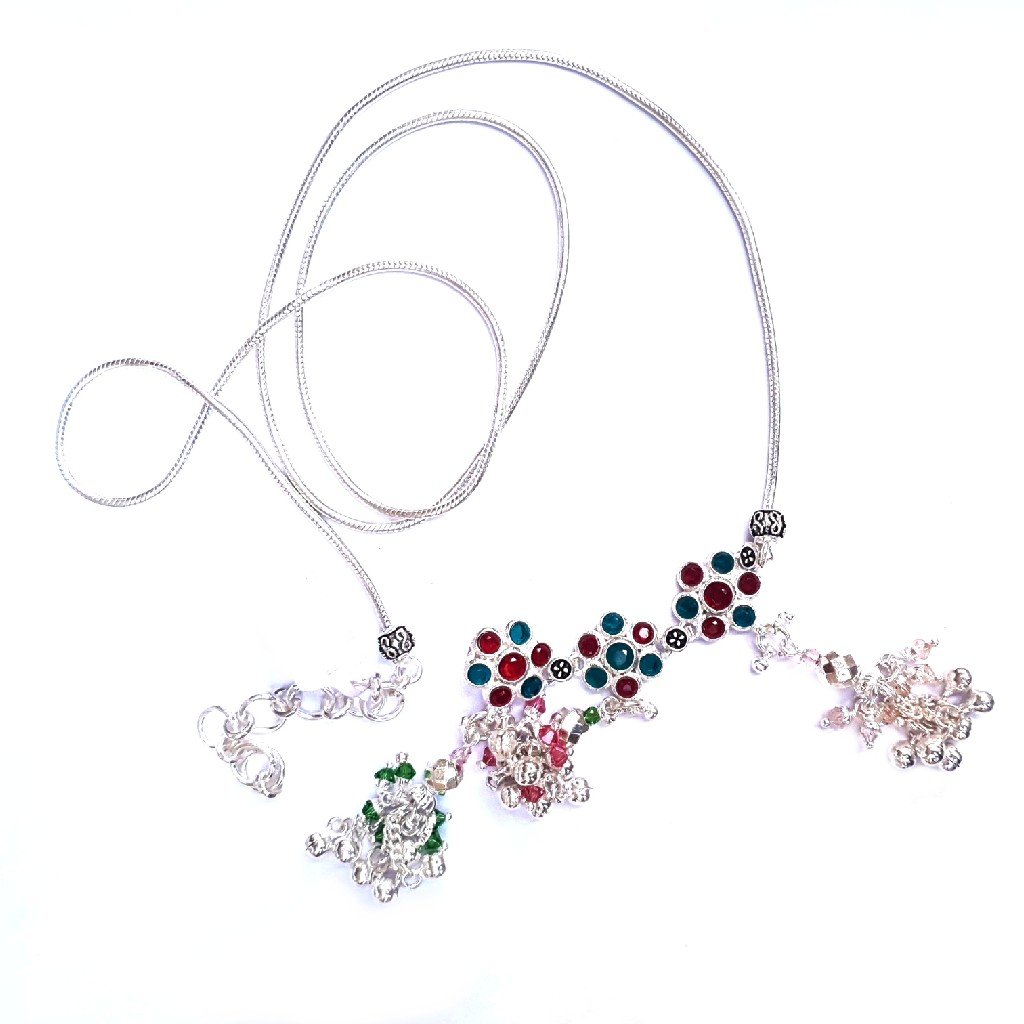 3 colour diamonds flower silver kandora mga - kns0002