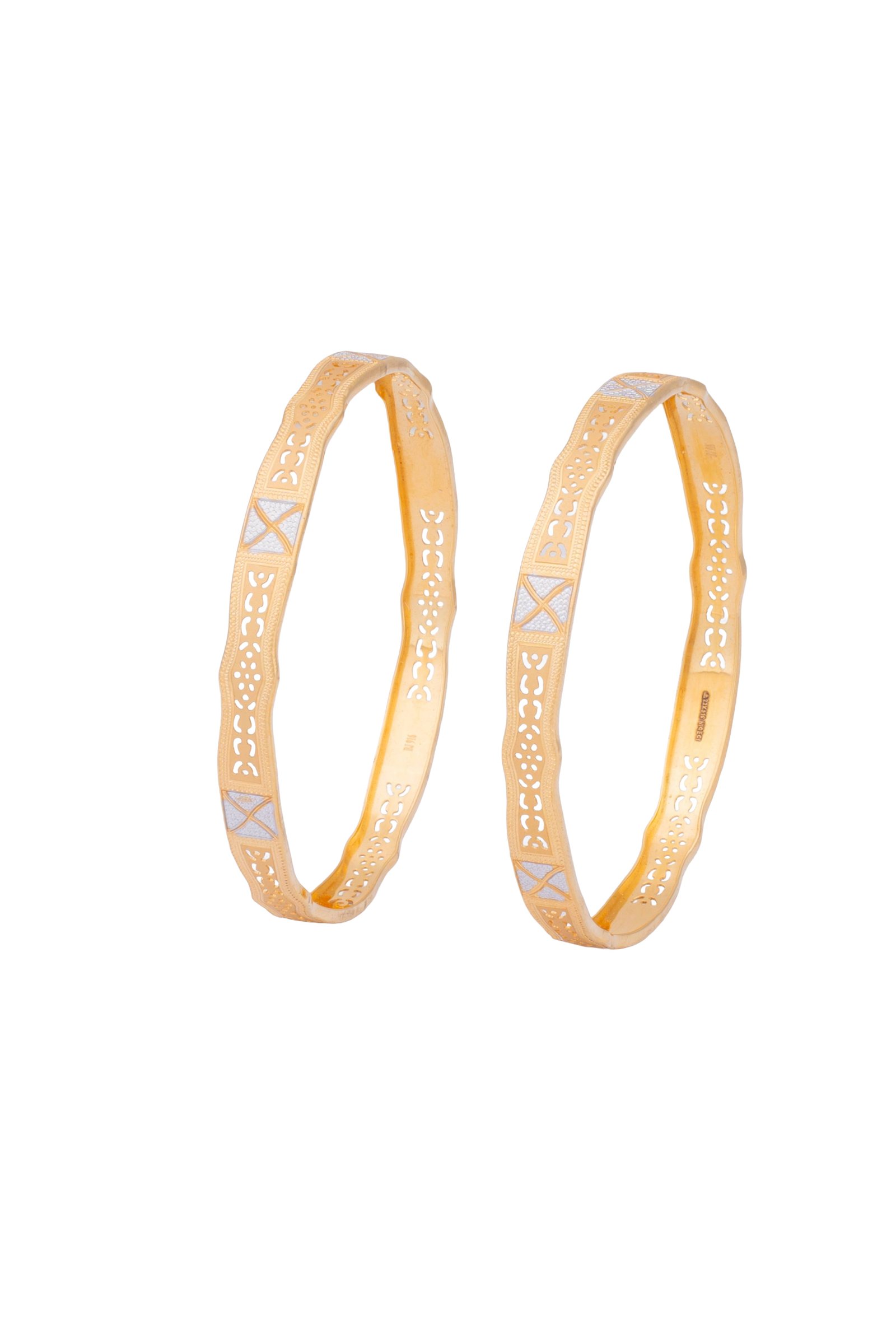 Fancy Designer Bangles In 22K Gold MGA- BG916/4