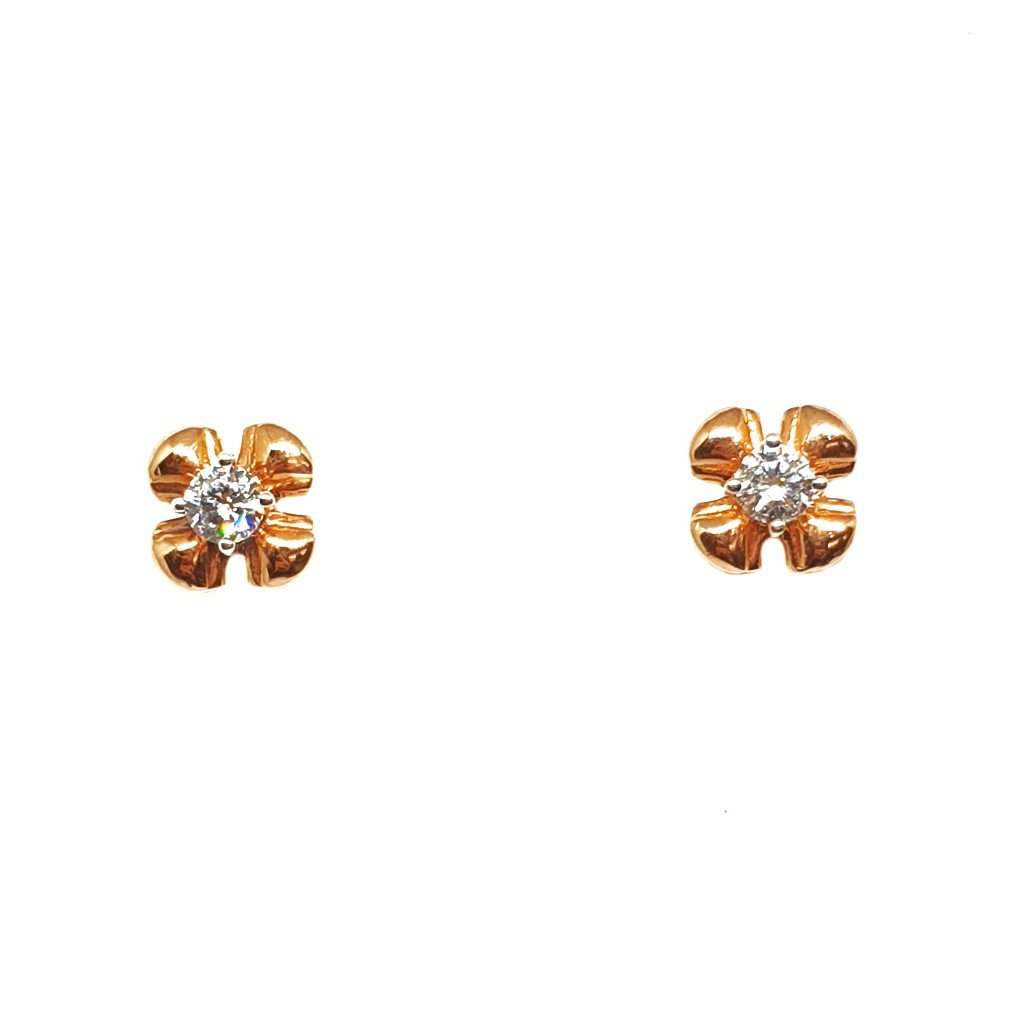 18K Rose Gold Flower Shaped Earrings MGA - BTG0188