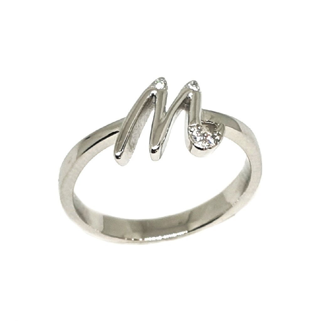 q925 Sterling Silver Alphabet Latter (M) Ring MGA - LRS3382