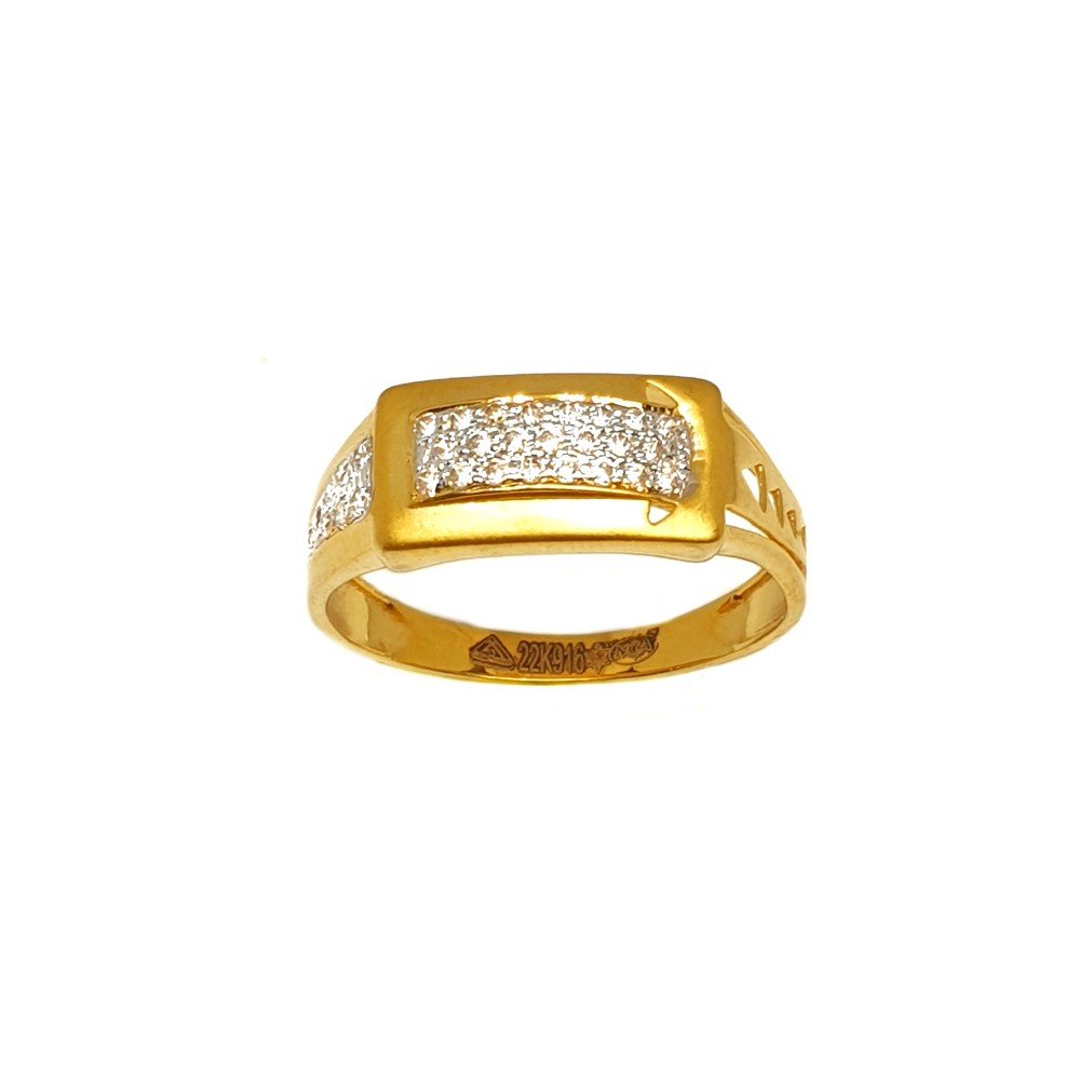 22K Gold Matte Finish Gents Ring MGA - GRG0199