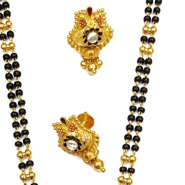 22k gold kalkatti earring with mangalsutra mga - gm020