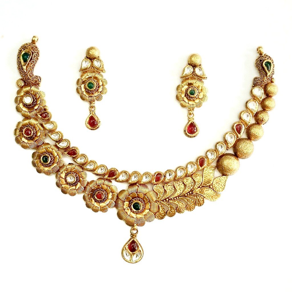 916 Gold Antique Necklace Set MGA - GN020
