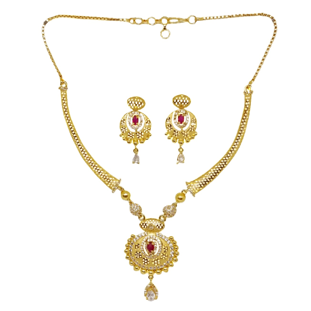 Beautiful Fancy 1 Gram Gold Plated Necklace Set MGA - STE0140