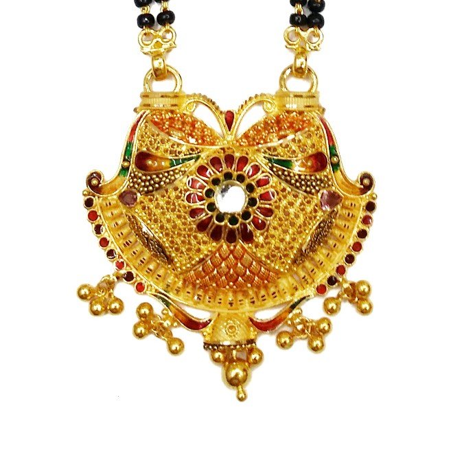 22k gold kalkatti earring with mangalsutra mga - gm020