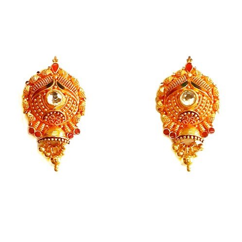 916 Gold Round Shaped Geru Polish Necklace Set MGA - GN072