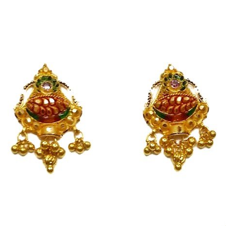 22K Gold Kalkutti Half Necklace Set MGA - GN0045