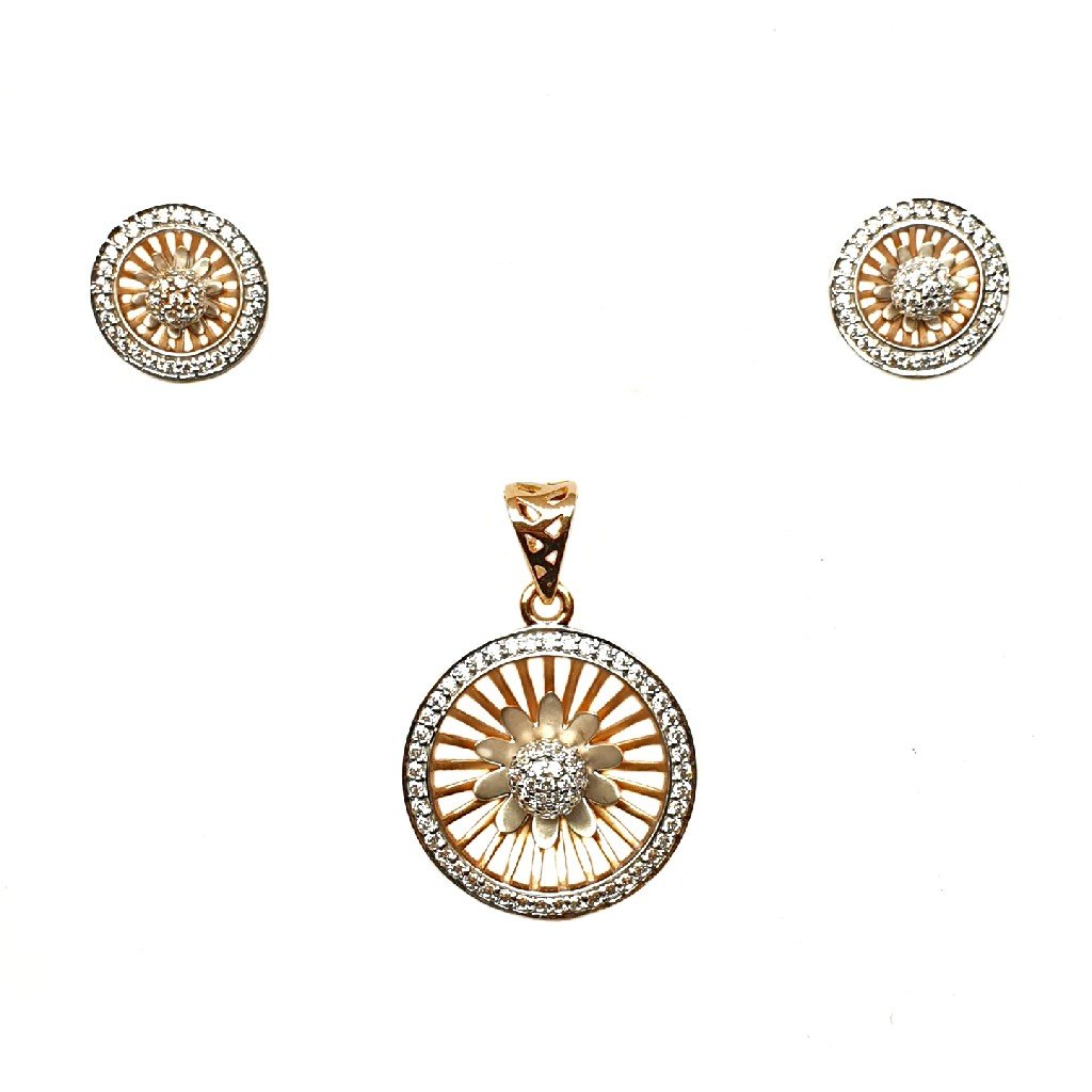 18K Rose Gold Round Shaped Designer Pendant Set MGA - PTG0127