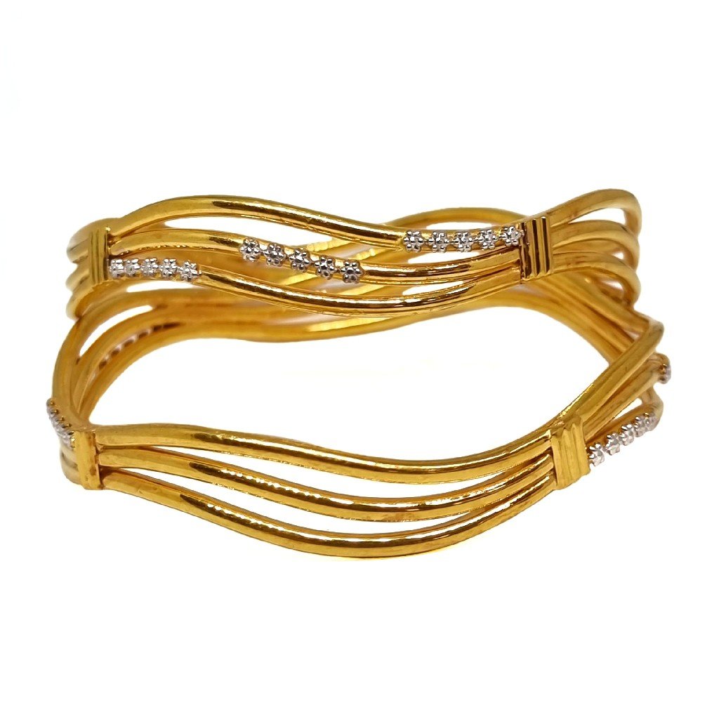 1 Gram Gold Forming Fancy Kadli Bangles MGA - KDE0029