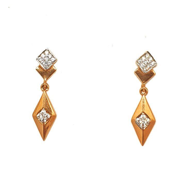 18k rose gold designer earrings mga - btg0268