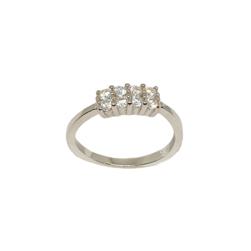 925 Sterling Silver CZ Diamond Ring...