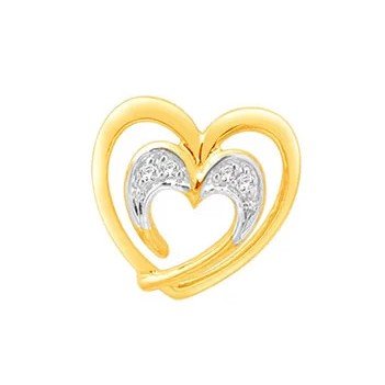 18k gold real diamond heart shape e...