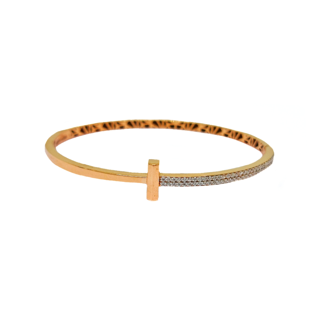 Simple Unique Design Rose Gold Kada Bracelet MGA - BRG0127