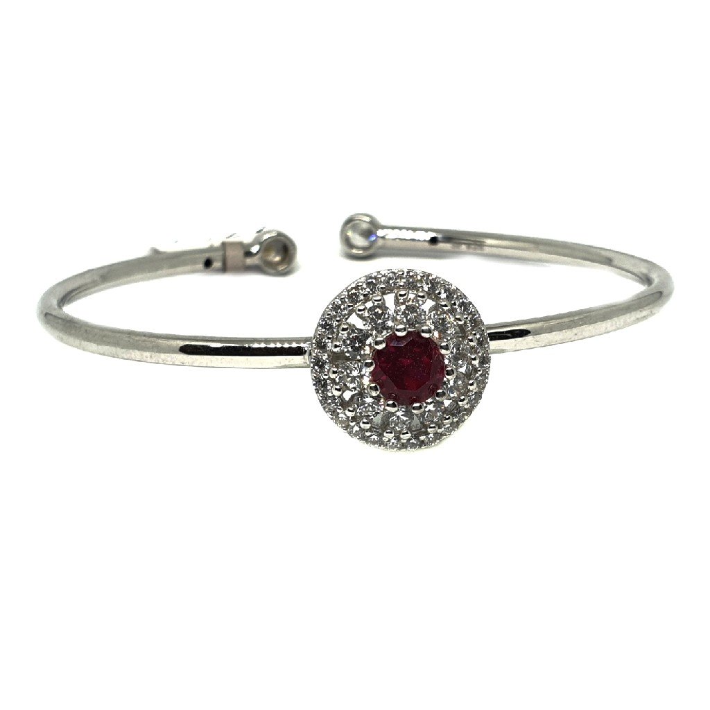 925 sterling silver red stone round...