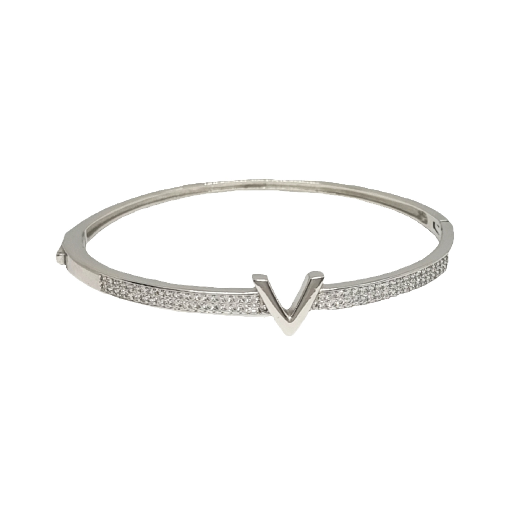 'V' Letter Diamond Bracelet In 925...