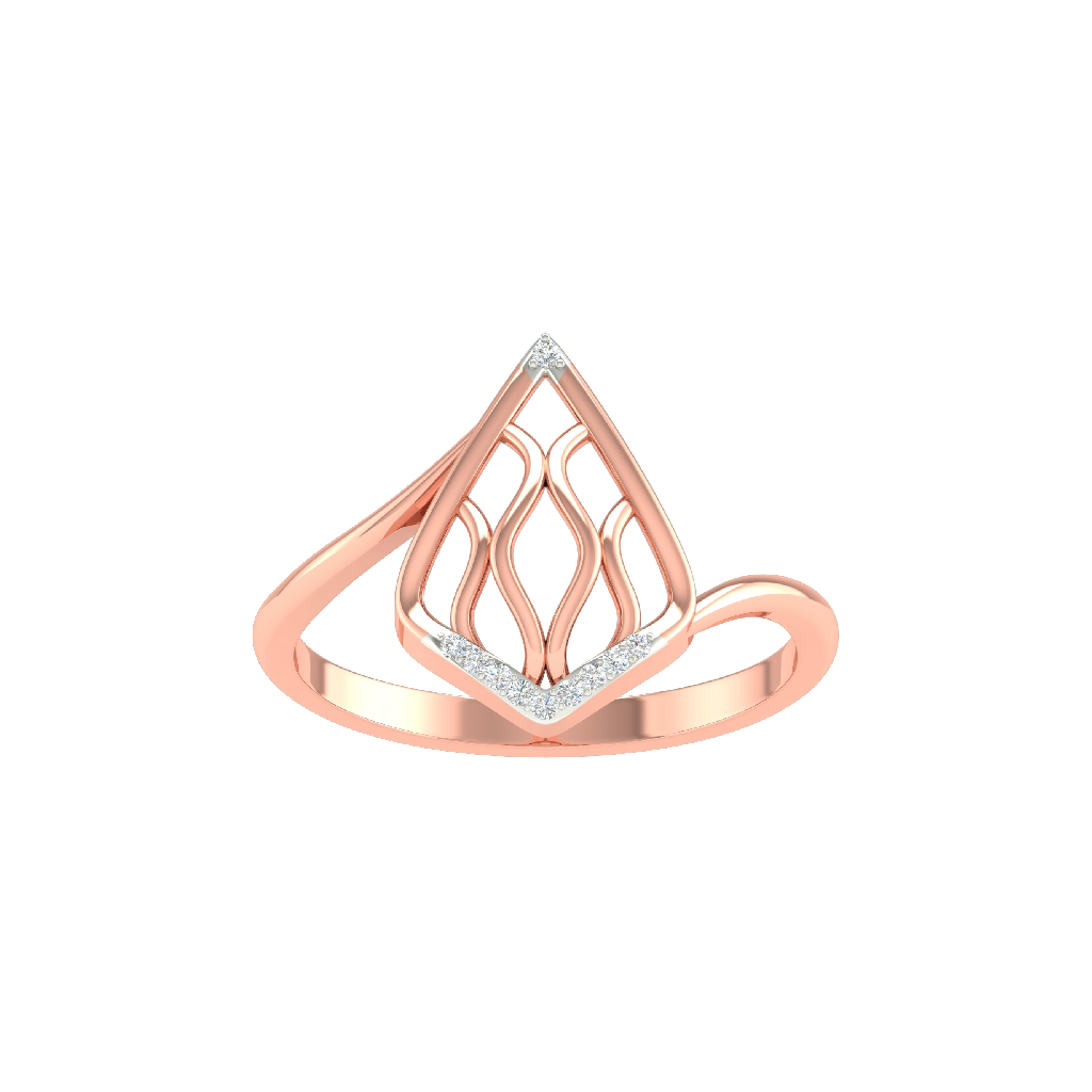 18k rose gold real diamond designer...