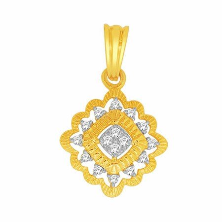 18k gold real diamond pendant mga - rp0028