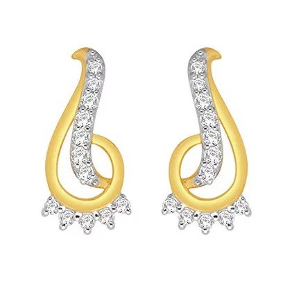 18k gold real diamond fancy earring...