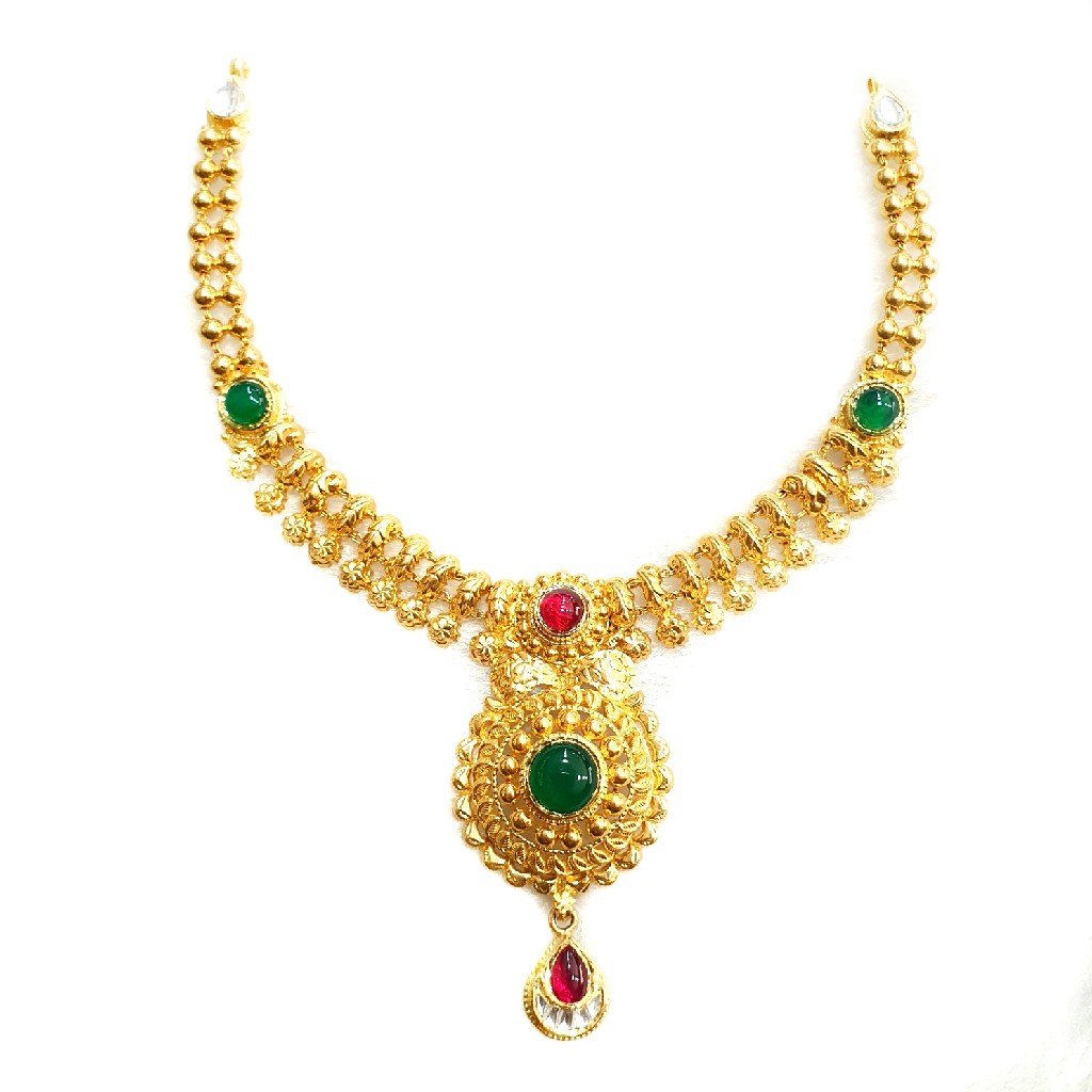 916 gold antique necklace set mga -...