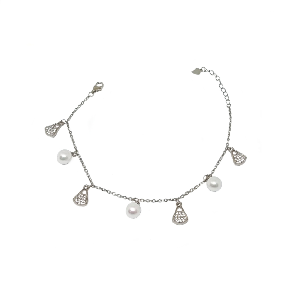 Pearls Bracelet In 925 Sterling Sil...