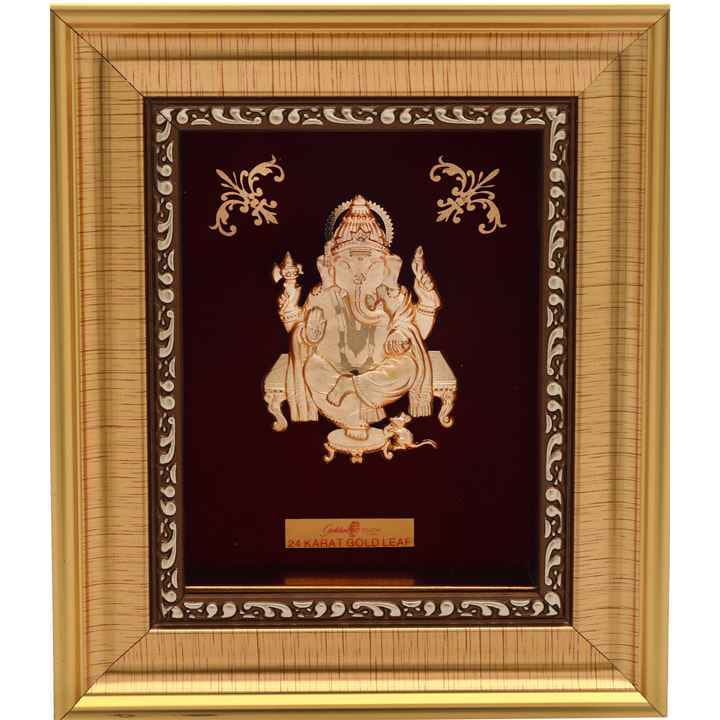 Ganeshji Frame In 24K Gold Foil MGA...