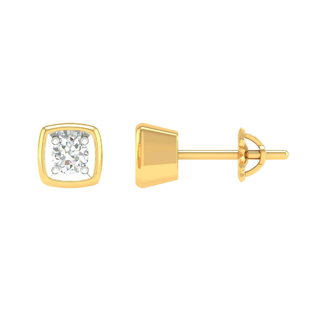 18K Gold Real Diamond Fancy Earring...