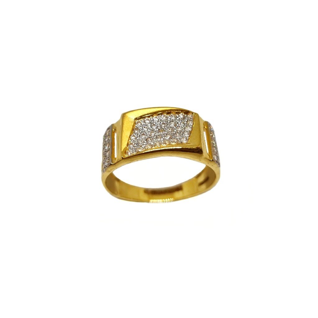 22K Gold Modern CZ Diamond Ring MGA...