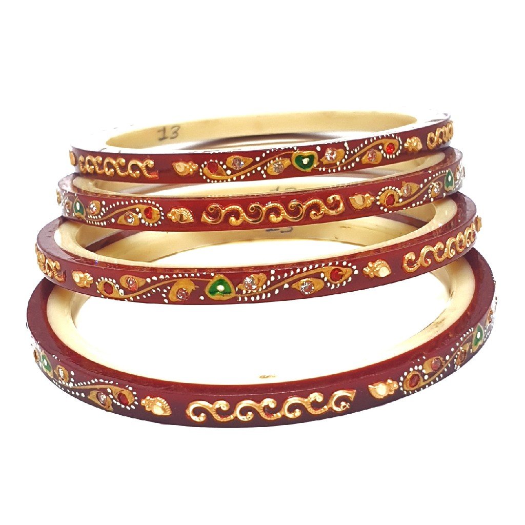 Printed Designer Chudla Bangles In 22K Gold MGA - CDG0020
