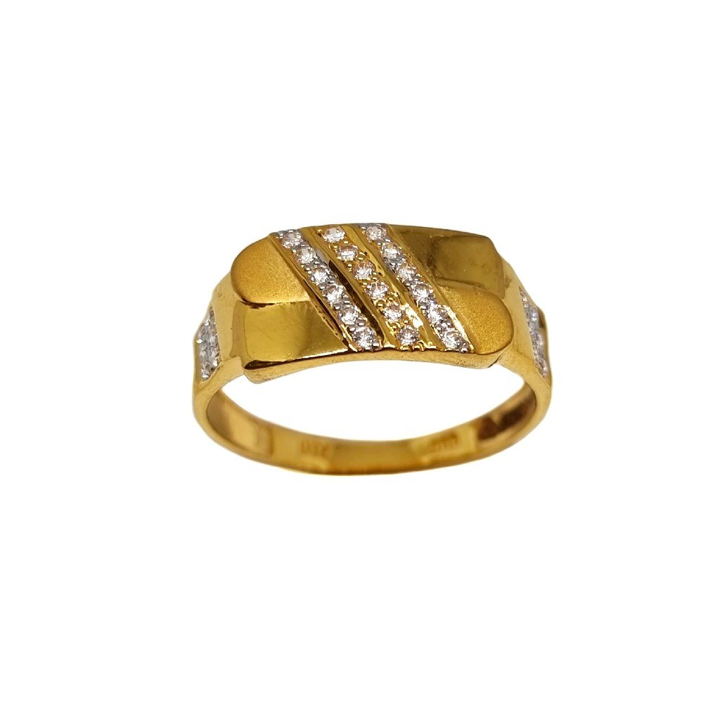 22K Gold Three Line Diamond Ring MG...