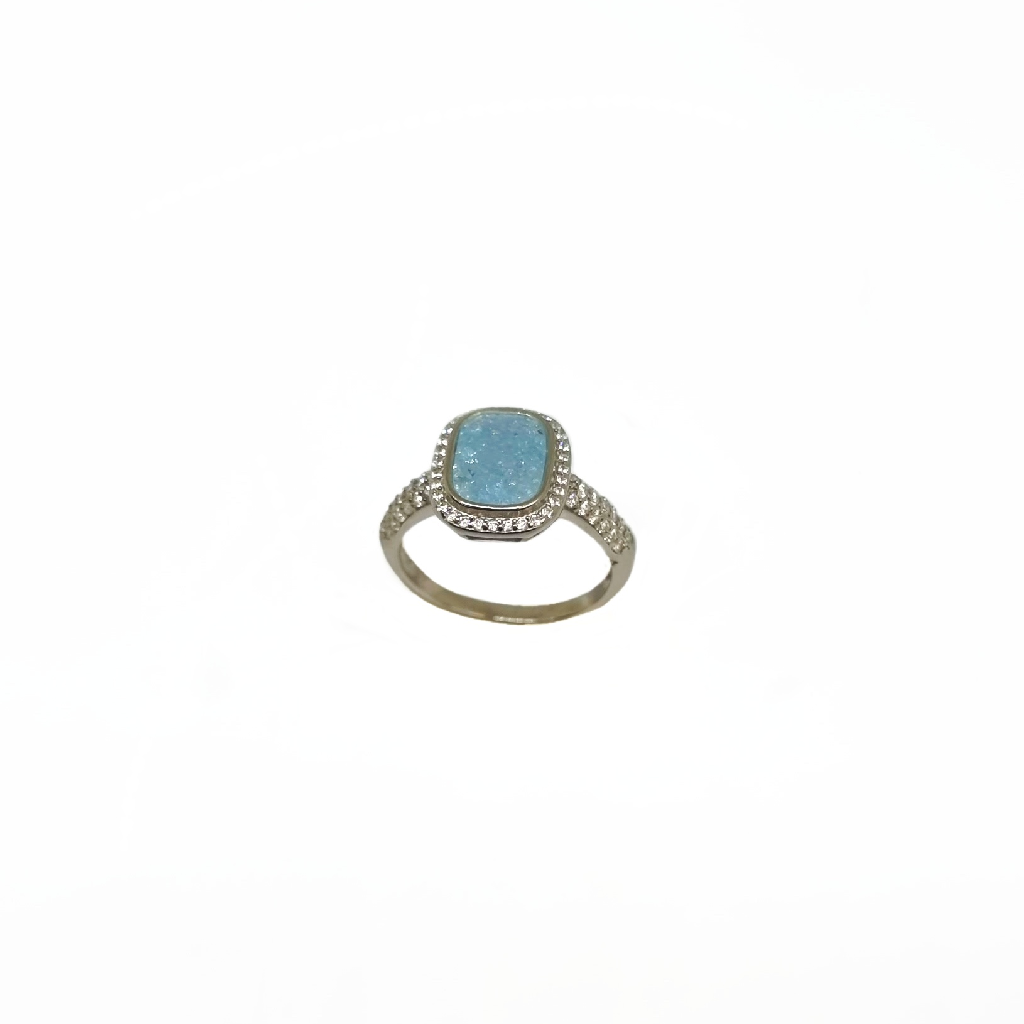 Sky Blue Crystal Diamond Ring In 925 Sterling Silver MGA -LRS5122