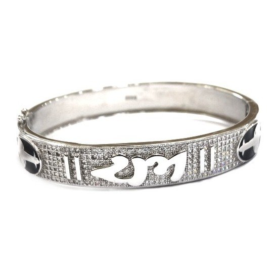 925 sterling silver fancy kada bracelet mga - brs0411