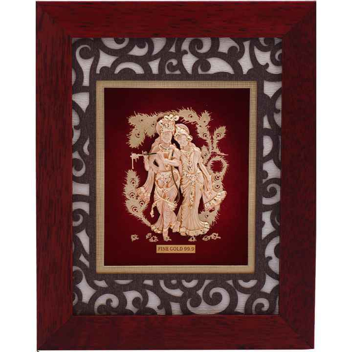 Beautiful Radha Krishna Frame In 24K Gold Foil MGA - AGE0274