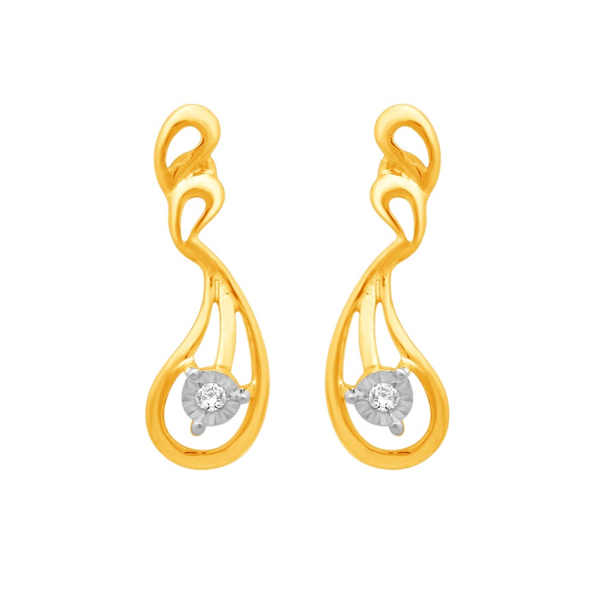 18k gold real diamond fancy earring...