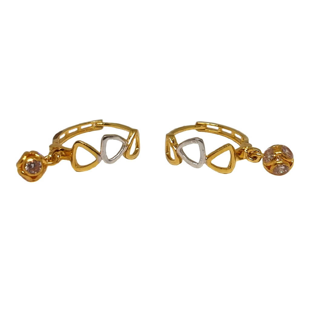 18K Plain Gold Fancy Earrings MGA -...