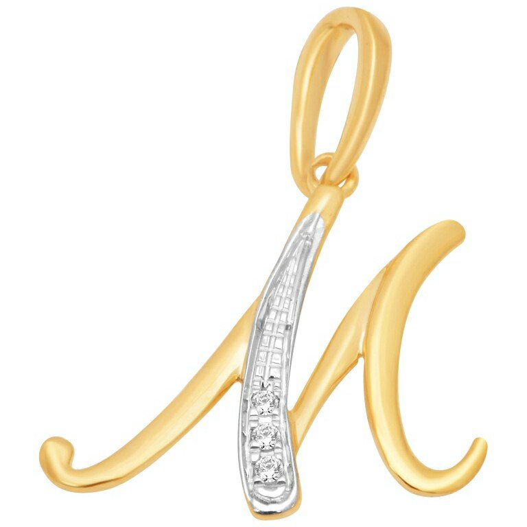 18k gold real diamond pendant mga -...