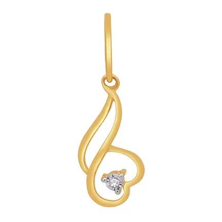 18k gold real diamond fancy pendant...