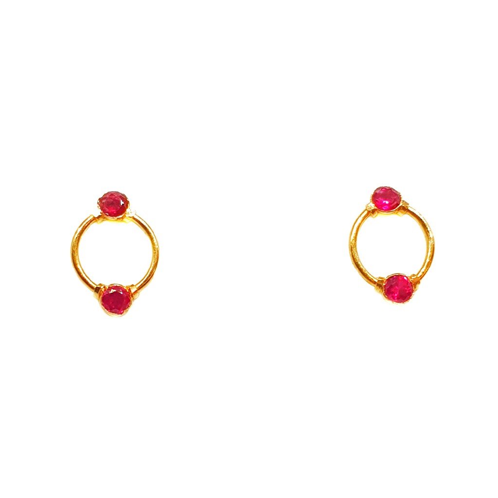 22K Gold Fancy Pink Diamond Earring...