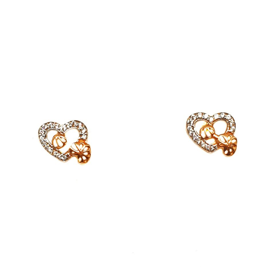 18K Rose Gold Heart Shaped Earrings...
