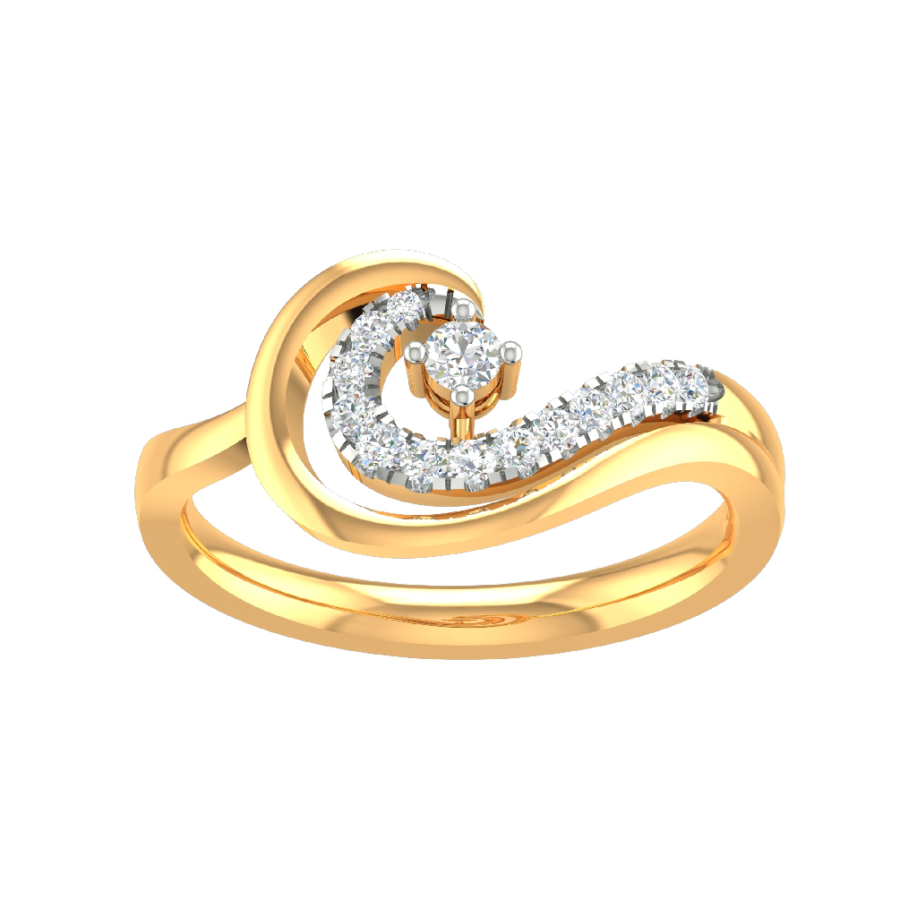 18K Gold Real Diamond Designer Ring...