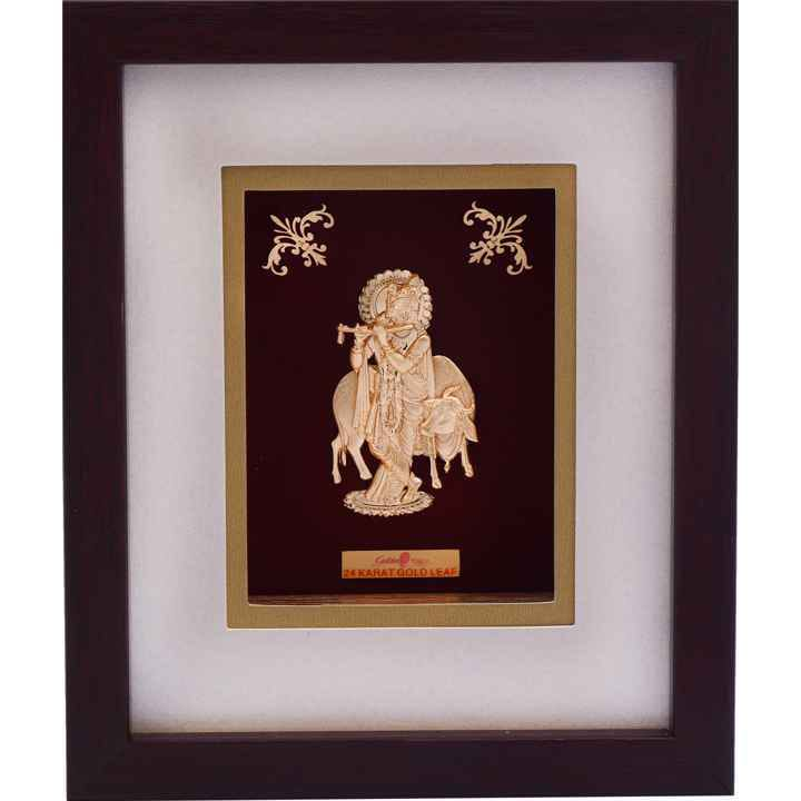 Shree  Krishna With Cow Frame In 24...