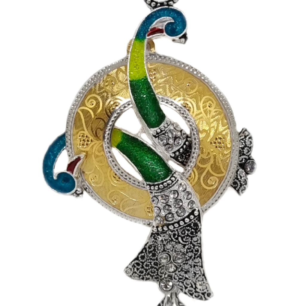 Silver Oxidised Juda In Lovely Two Peacock Design MGA - JUS0106